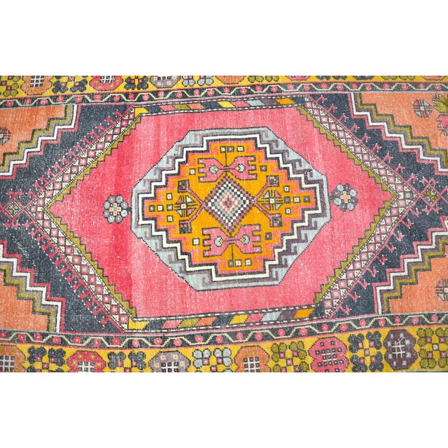 Textile 1960s Hand Woven Traditional Saloon Decor Vintage Rug For Sale - Image 7 of 11