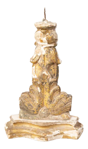 Antique Italian Giltwood Pricket Candlestick