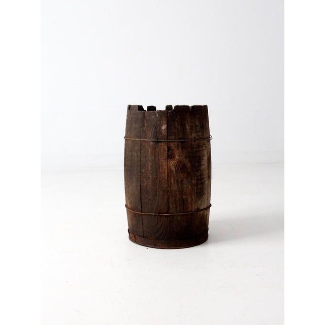 Antique Rustic Wooden Barrel Chairish