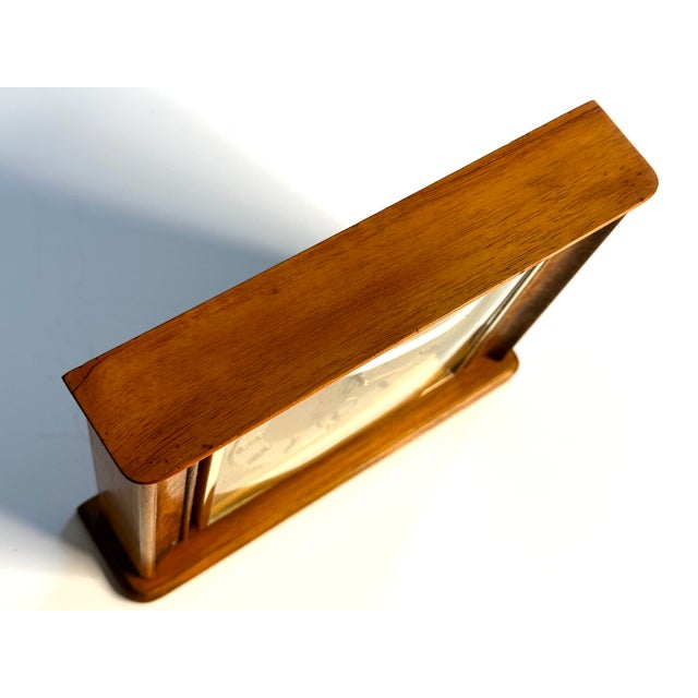 Brown Table Clock with 8-Day Movement in Walnut and Burl Wood from Kienzle, Germany, 1950s For Sale - Image 8 of 13