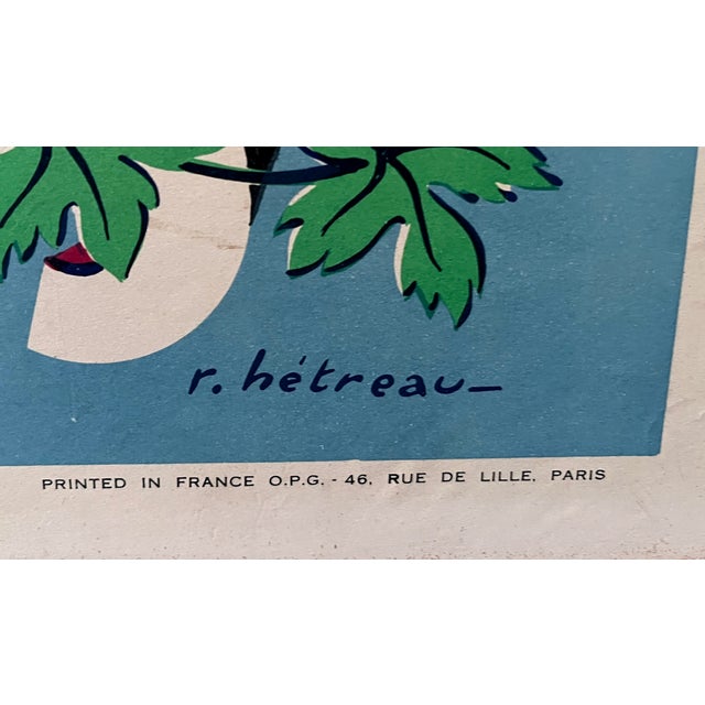 French Country Vineyards of Bordeaux France 1954 Tourism Wine Print For Sale - Image 3 of 7