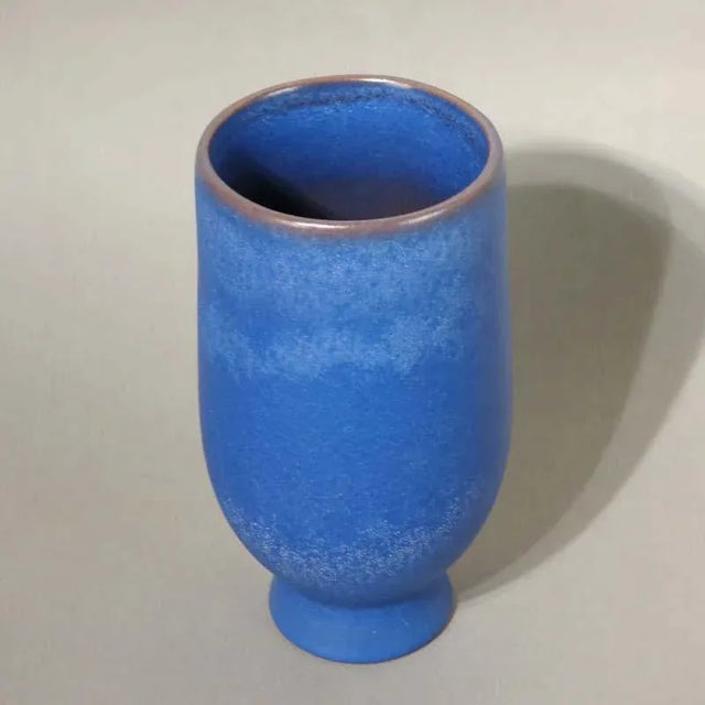 1950s Blue Ceramic Vase by Glatzle for Karlsruher Majolika, 1956 For Sale - Image 5 of 7