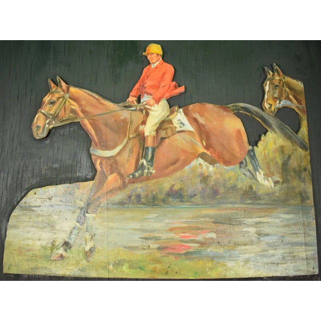 Mid 20th Century Hand-Painted Steeplechaser #3 Doorstop/ Wood Slat Screen For Sale In New York - Image 6 of 6