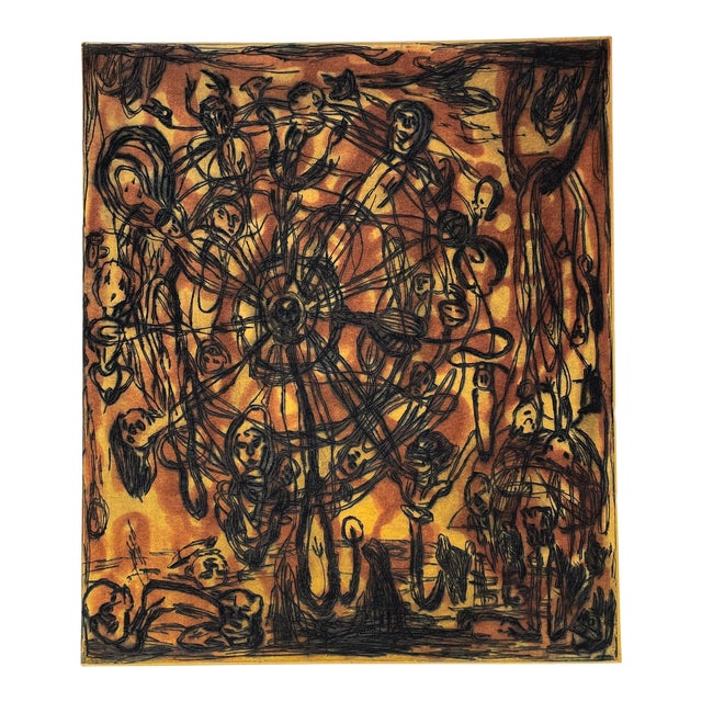 1991 Abstract Color Etching by Morrison For Sale