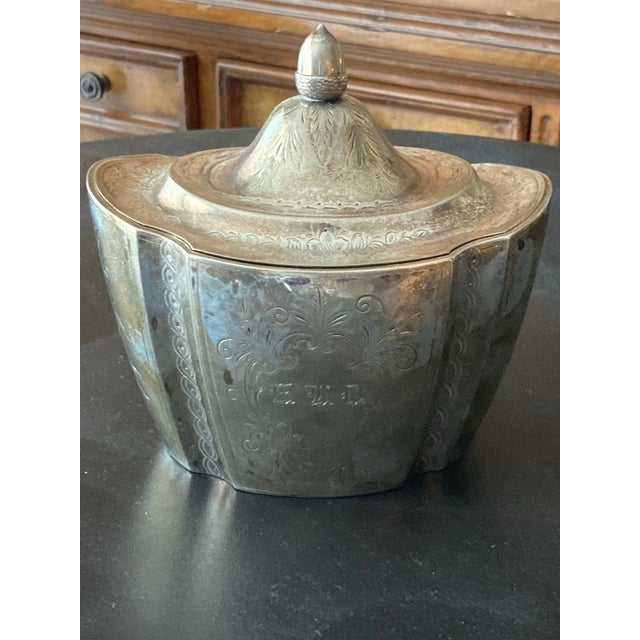 Gray An American Silver Tea Caddy Mark of h.b. Stanwood, Boston, Massachusetts, Circa 1840 For Sale - Image 8 of 10