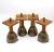 Brutalist Oak & Brass Candleholders, Set of 4 For Sale - Image 9 of 9