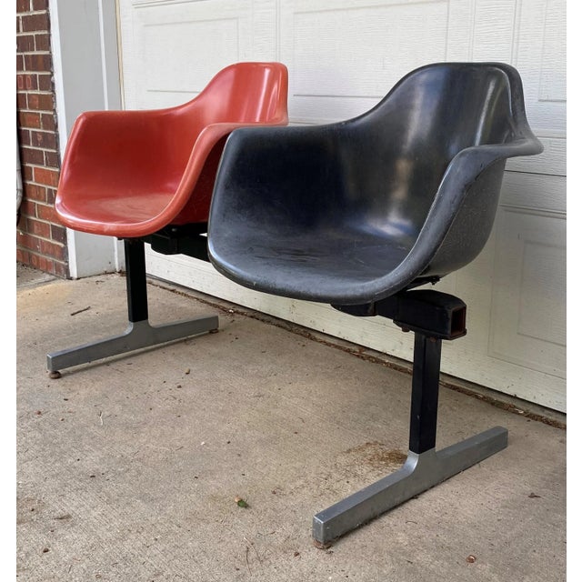 1970s Krueger Fiberglass Red & Black Bench For Sale In Denver - Image 6 of 12