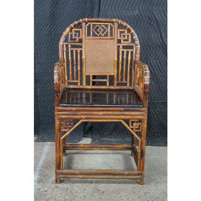 Antique 19th C. Chinese Export Brighton Pavilion Bamboo Chinoiserie Armchair For Sale - Image 4 of 18