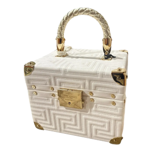 Gianni Versace Couture White Leather and Brass Luxury Beauty Case
