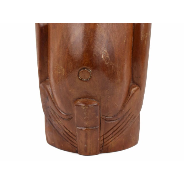 Wood Mid 20th Century Moai Rapa Nui Easter Island Hand Carved Wooden Sculpture For Sale - Image 7 of 10