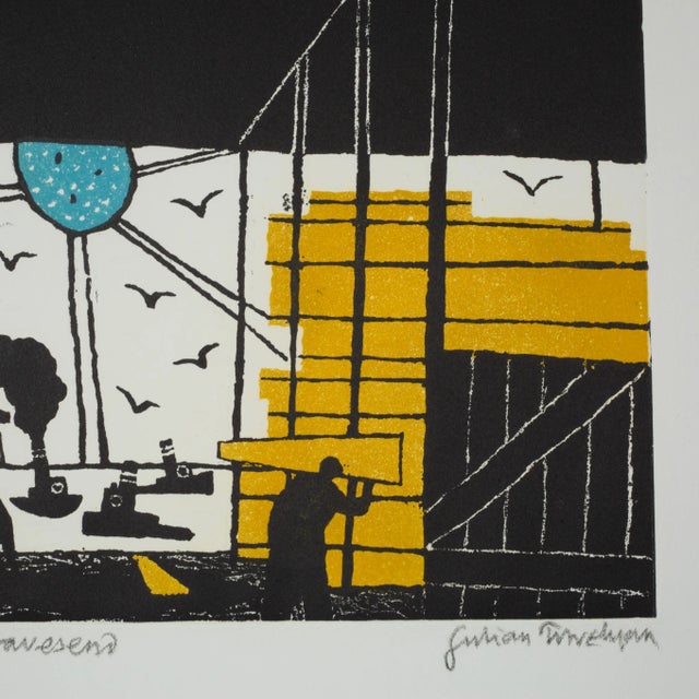 ABOUT Julian Trevelyan (1910-1988) Gravesend, 1969. Edition of 75 Signed, Titled and numbered 51/75 in pencil. Unframed....