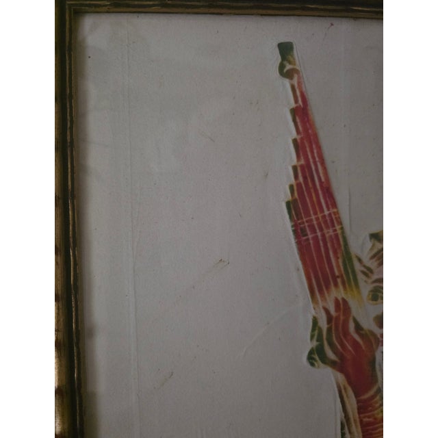 Mid 20th Century Vintage Thai Temple Rubbings on Rice Paper Framed Under Glass 19 3/8 X 13 3/8 For Sale - Image 5 of 15