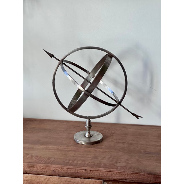 Vintage Mid-Century Armillary Sphere | Metal Celestial Sculpture For Sale - Image 4 of 17