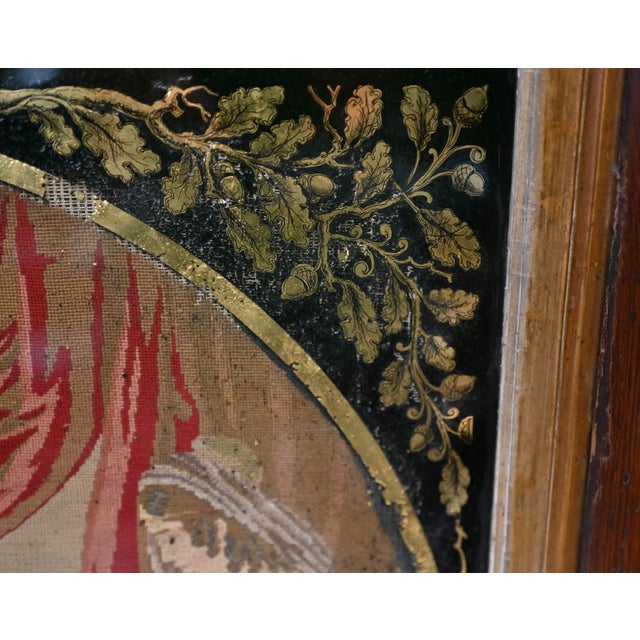 Antique Italian Needlepoint Tapestry of Courtly Maidens, 1865 For Sale - Image 3 of 12