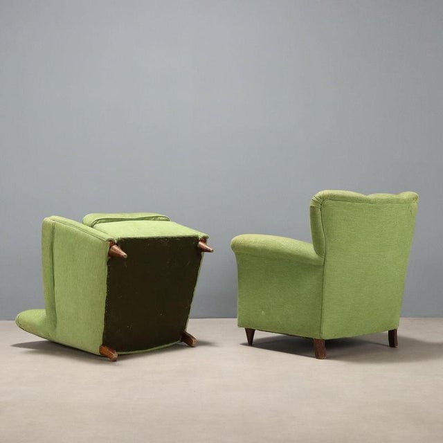 Green Vintage Green Armchairs, 1950s, Set of 2 For Sale - Image 8 of 9
