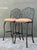 This exquisite pair of Veneman cast aluminum barstools captures the whimsical yet sophisticated essence of Faux Bois...