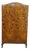 Antique English Art Deco Queen Anne Style Burr Walnut Armoire Wardrobe Closet For Sale