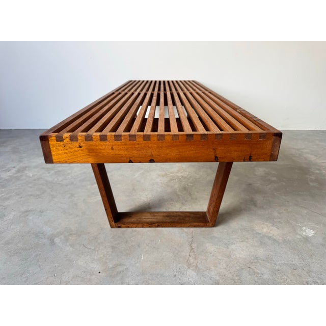 1970s Mid-Century George Nelson-Style Slatted Bench or Coffee Table For Sale In Miami - Image 6 of 12