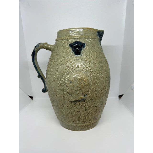 Eggshell Late 19th Century Antique Whites Utica Salt Glazed Jug For Sale - Image 8 of 8