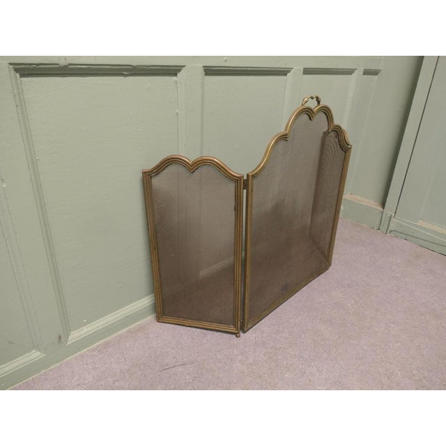 Vintage Italian Folding Brass Fire Guard, 1930 For Sale - Image 4 of 7