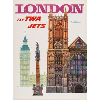 1960 David Klein, "TWA - London "Poster For Sale