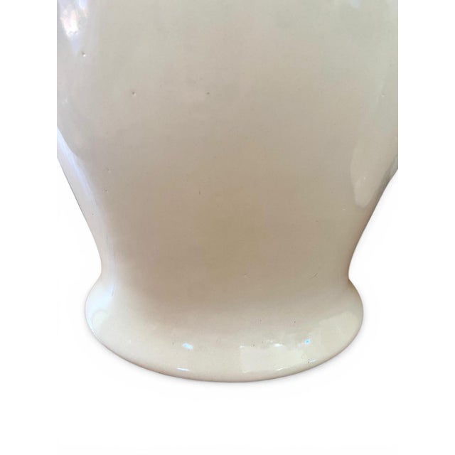 Hollywood Regency Ivory Ceramic & Rattan Ginger Jar Table Lamps - A Pair For Sale - Image 9 of 10