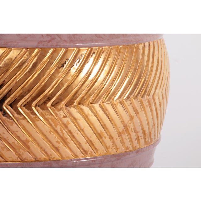 Large Vintage Italian Porcelain Lamp with Gold Detail, 1970s For Sale - Image 15 of 18