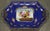 Ceramic Stamped Cobalt Blue Porcelain and Gilt Metal Tray Table, 2000 For Sale - Image 7 of 18
