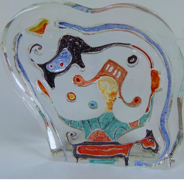 1990s Matt Lamb "Spirit of Dreams" Art Glass Sculpture Signed New in Box For Sale - Image 5 of 14