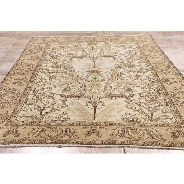 Vintage Persian Qum Rug, 04'04 X 06'10 For Sale - Image 9 of 10