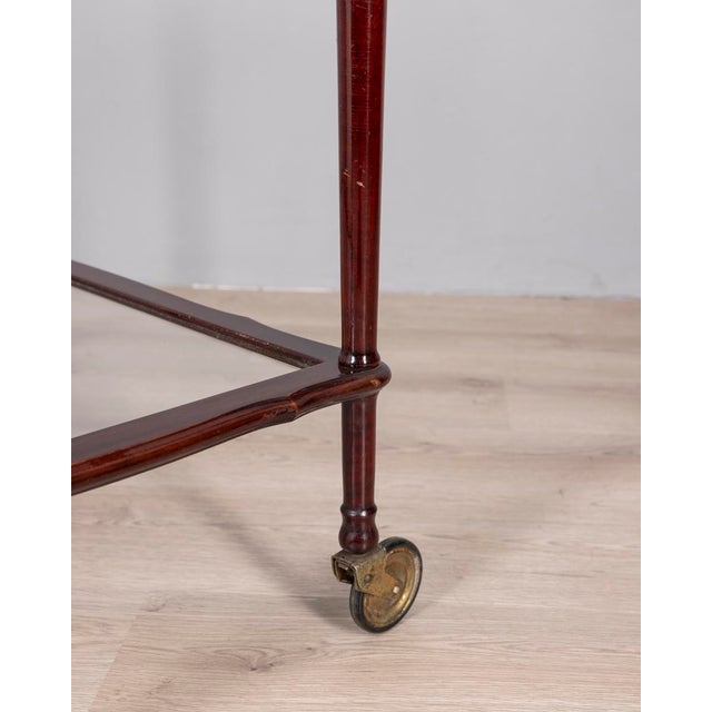 Vintage Italian Wood and Glass Serving Bar Cart, 1960s For Sale - Image 13 of 15