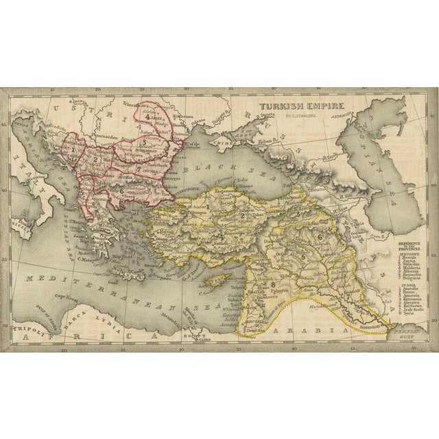Early 19th Century Antique Ottoman Empire Miniature Map from Starling, 1833 For Sale - Image 5 of 11