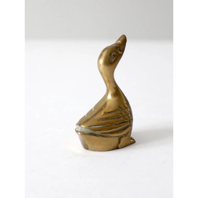 Mid-Century Modern Mid Century Brass Duck Figurine For Sale - Image 3 of 9