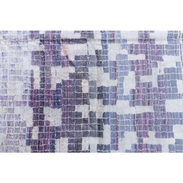 Modern Modern Mosaic Pool Tile Wool Rug in Lavender and Gray by Doris Leslie Blau For Sale - Image 3 of 10