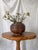 Vintage brutalist style ceramic globe vase with concentric horizontal ridges in the manner of mid century modern designer...