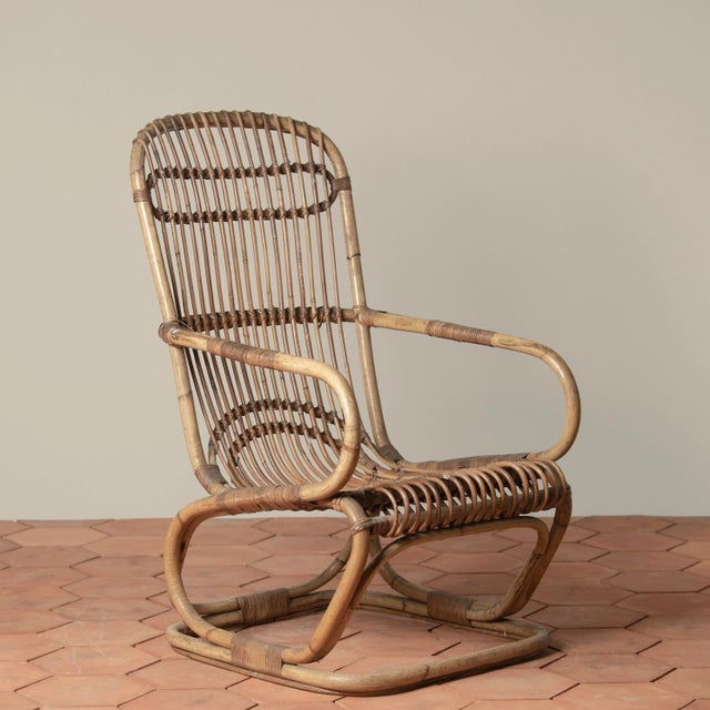 Vintage High Back Chair With Ottoman For Sale In Cincinnati - Image 6 of 7