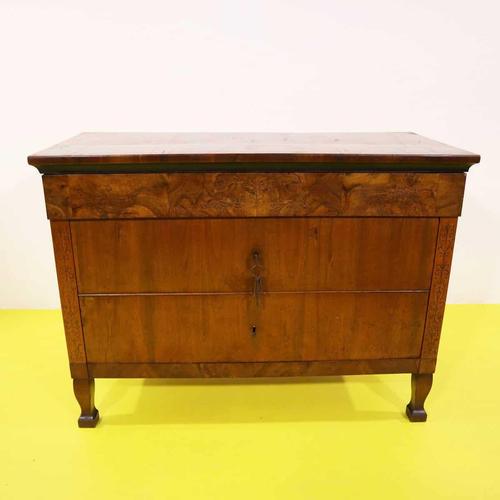 Antique Walnut Chest of 3 Drawers with Inlaid Filigree For Sale - Image 14 of 14