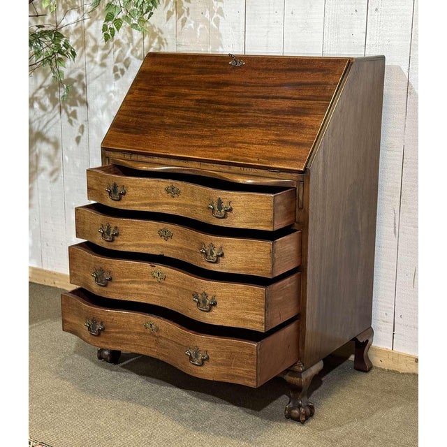 English Mahogany Secretary Desk, 1930s For Sale - Image 13 of 18