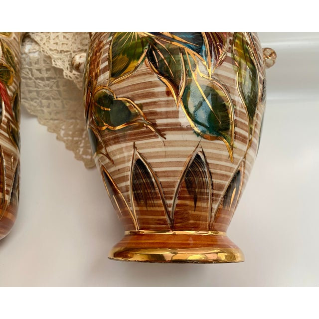 1960s Hand-Painted Ceramic Vases from H. Bequet, Belgium, 1960s, Set 2 For Sale - Image 5 of 8