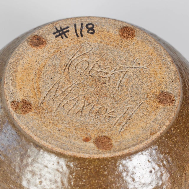Robert Maxwell Glazed Studio Pottery Planter With Floral Motif For Sale - Image 10 of 11