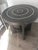 Gray Contemporary Custom Gray Target-Pattern Side Table For Sale - Image 8 of 8