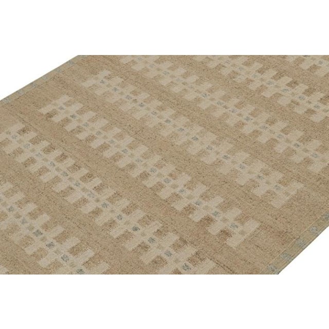 Rug & Kilim Rug & Kilim’s Scandinavian Style Kilim Rug in Beige With Geometric Patterns For Sale - Image 4 of 7