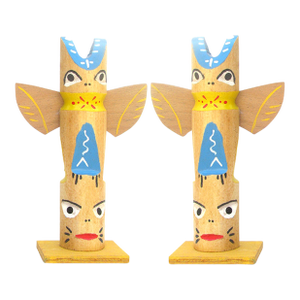1960s Midcentury Souvenir Totem Poles Sculptures, Pair