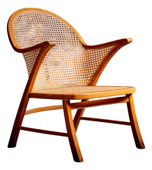 Armchair with Vienna Cane Weaving attributed to Frits Schlegel, 1940s