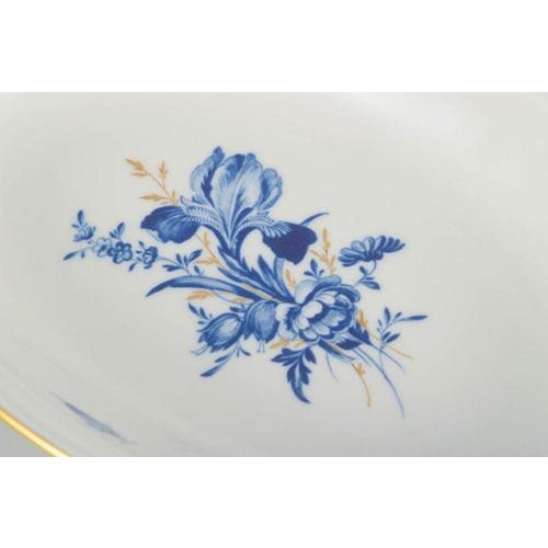 Oval Serving Dishes in Porcelain with Blue Floral Motifs from Meissen, Set of 2 For Sale - Image 3 of 5