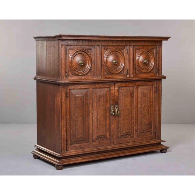 19th Century French Oak Two-Part Cabinet in the Louis XIII Style For Sale - Image 11 of 12