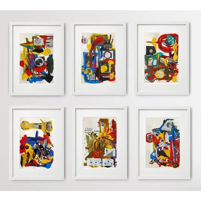 Set of 6 - 11.5' X 14' Framed Abstract Acrylic Paintings 'The Physics' #2 by Diane Grant For Sale - Image 11 of 11