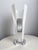 Silver Vintage Italian Table Lamp in White Glass, 1980s For Sale - Image 8 of 8