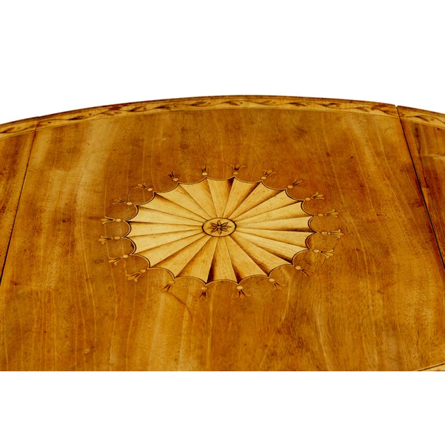 Antique Sheraton Period Inlaid Drop Leaf Sewing Table, 1790 For Sale - Image 10 of 11