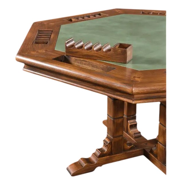 Seven sides for seven brothers....or even unrelated poker players. This is a classic Romweber table from the mid 20th...